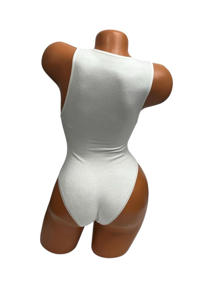 Body Dama cu Bretea Lata si Chiloti Clasic ,Culoare Alb,Engros